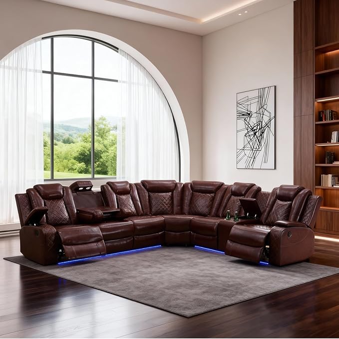 Power Reclining Sectional Sofa by Unknown