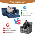 Loveseat Sofa Bed, Convertible Silky Velvet 5-in-1 Foldable Boneless Sleeper - Image 6