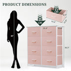 8-Drawer Dresser for Bedroom, Anti-Tip Tall Storage Organizer Chest of Drawers - Image 3
