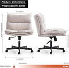 EMIAH Armless Office Desk Chair - Image 3