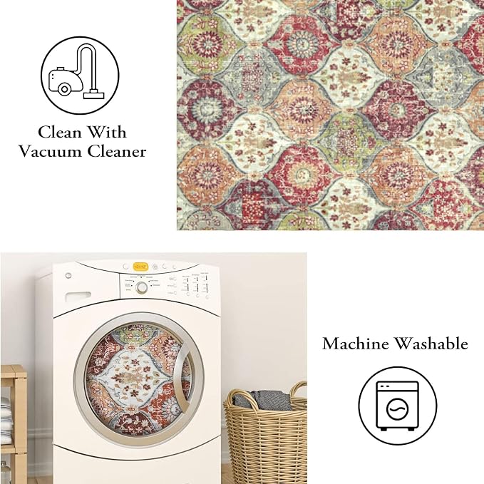 Lahome Moroccan Hallway Rug, 2x5 Soft Washable Kitchen Runner Rug Non Slip | - Image 5