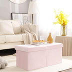 Storage Ottoman Bench Foldable Seat Footrest Shoe Bench End of Bed Storage - Image 2
