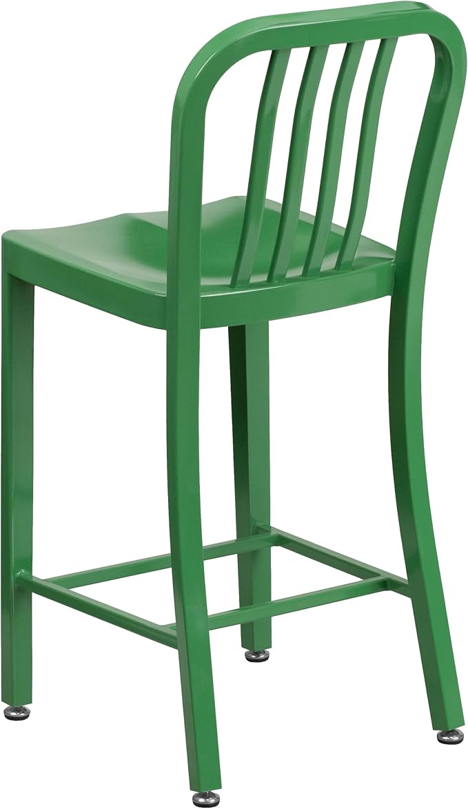 Flash Furniture Commercial Grade 24" High Green Metal Indoor-Outdoor Counter - Image 5