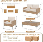 JOYURE 4-Piece Patio Furniture Set, Outdoor Wicker Patio Conversation Set - Image 2