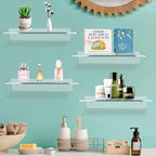 Jansburg 12 Inch L-Shaped Acrylic Floating Shelf Wall Mounted Shelves Invisible - Image 2
