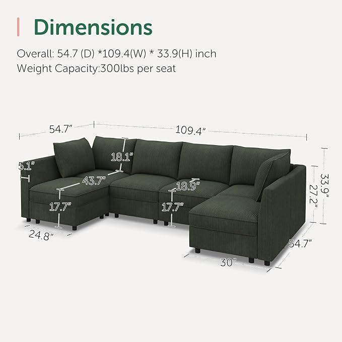 HONBAY Modular Sectional Sofa Couch - Image 2