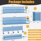 Magnetic Spice Rack for Refrigerator, 7 Pack Metal Magnetic Shelf Blue - Image 2