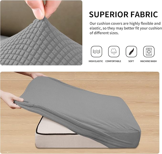 Easy-Going Stretch 2 Pieces Loveseat Couch Cushion Cover - Image 5