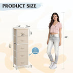 WLIVE Fabric Dresser, 5-Drawer Tall Dressers - Image 3