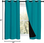 NICETOWN Peacock Teal 100% Blackout Lined Curtains, 2 Thick Layers Completely - Image 8