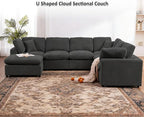 Oversized Modular Sectional Sofa Couch, Large 7 Seater Corner Sofa Modern U - Image 5