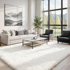 5x7 Fluffy Shag Area Rugs for Living Room Bedroom: Soft Plush Carpet White | - Image 4