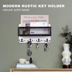 ADIIL Mail and Key Holder for Wall Decorative, Wooden Wall Mount Key Rack - Image 3