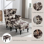 Mid Century Modern Accent Chair Upholstered Armchair Comfy Velvet Tufted - Image 3