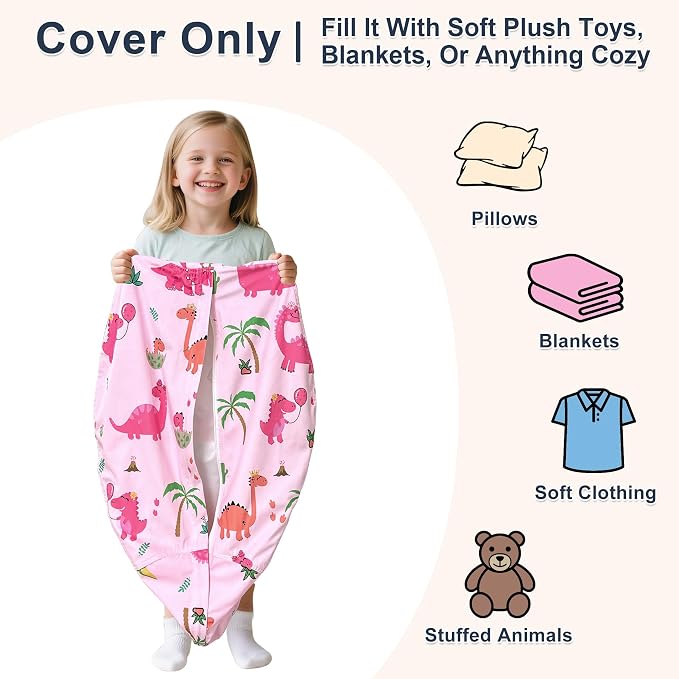 Lukeight Stuffed Animals Storage Bean Bag Chair Cover - Image 3