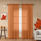 Sheer Curtains 63 inch Length 2 Panels Set, Rod Pocket Voile Fimly Sheer Drapes by OWENIE