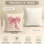 OBSEDE Cute Pink Bow Decorative Throw Pillow Covers 18 × 18 in, Couch Cushion - Image 3