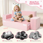 5 Pcs Modular Kids Play Couch, Toddler Couches That Fold Out, Plush Foam Chair - Image 6