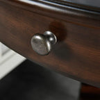 Oval End Table with Drawer, Solid Wood Sofa Side Table with Storage Shelf - Image 7