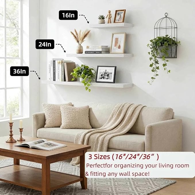 SAUMONIERES Floating Shelves Wall Shelf Solid Wood - Image 7