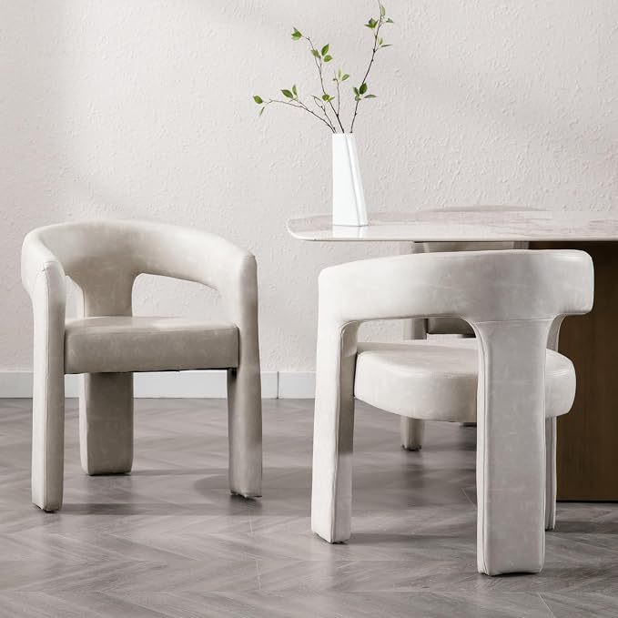 BESTANO Set of 4 Modern PU Leather Upholstered Dining Chairs - Image 2