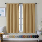 Simplebrand Ava Gold Short Blackout Curtains by Simplebrand