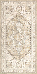 Yamaziot Washable Runner Rug, 3x6 Non-Slip Boho Vintage Hallway Kitchen Rug | - Image 6