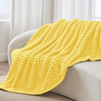 BEDELITE Ribbed Twin Blanket for Couch & Bed, Custard Yellow, Warm Yet - Image 8