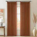 Topfinel Terracotta Pinch Pleated Sheer Curtains Panels - Image 8