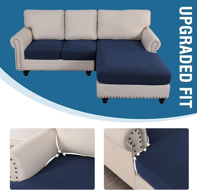 H.VERSAILTEX Sectional Couch Covers 3 Pieces Sofa Seat Cushion Covers L Shape - Image 7