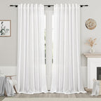 White Linen Curtains 90 Inches Long by Nanspring