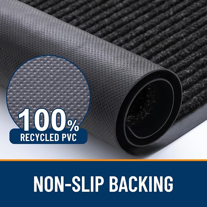 OLANLY 2-Pack Front Door Mats 59x34, Waterproof Heavy-Duty Doormats | Off-Black - Image 3