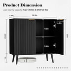 Fluted Buffet Cabinet Sideboard, Storage Cabinet, Modern Accent Cabinet Console - Image 2