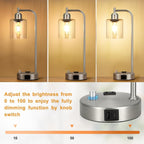 Industrial Table Lamps for Bedrooms Set of 2 - Image 2