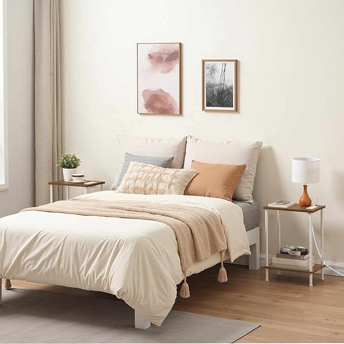 HOOBRO Side Table with Charging Station, End Table with USB Port and Outlets - Image 6