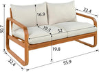 Merax Outdoor 4-Piece Acacia Wood Conversation Set - Image 6