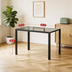 FDW | Dining Table for 4-6 People | Black | 47 Inch Rectangular Glass Kitchen - Image 3