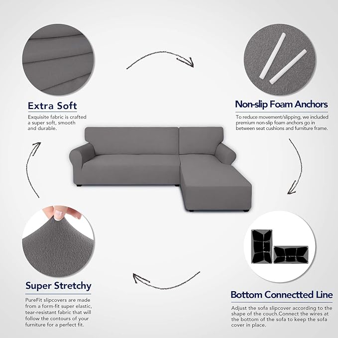 PureFit Super Stretch Sectional Couch Covers - Image 3