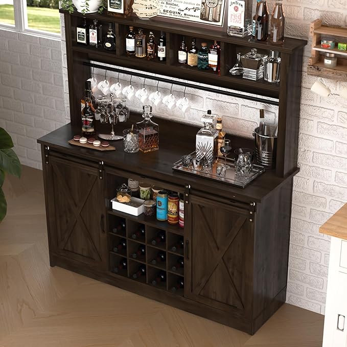 4ever2buy Farmhouse Coffee Bar Cabinet - Image 3