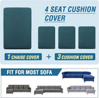 H.VERSAILTEX Sectional Couch Covers 4 Pieces Sofa Seat Cushion Covers L Shape - Image 8
