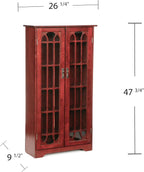 SEI Furniture - Window Pane Media Cabinet - Cherry - Transitional Design - Image 3