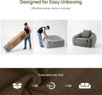 SICOTAS 49.9" Curved Convertible Sofa Couch Bed - Image 6