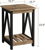 ChooChoo Farmhouse End Table, Rustic Vintage End Side Table - Image 3