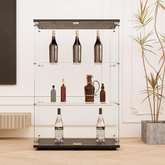 FLYMUHJIA Glass Display Corner Cabinets Storage by FLYMUHJIA