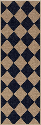 Lahome Checkered Easy Jute Outdoor Runner Rug, 2x6 Kitchen Rugs Washable | - Image 9