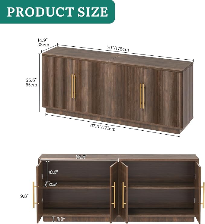 YITAHOME TV Stand for TVs up to 80 Inches, Media Console - Image 2