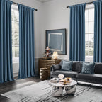MIULEE Velvet Curtains 50W x 90L 2 Panels Stone Blue Blackout Curtains | Luxury - Image 5
