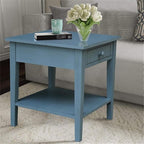 IC INTERNATIONAL CONCEPTS Spencer Blue Wood End Table - Image 2