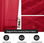 SpaceDresser Check Sheer Curtains 45 Inches Long - Image 4