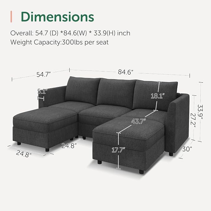 HONBAY Modular Sectional Sofa - Image 2